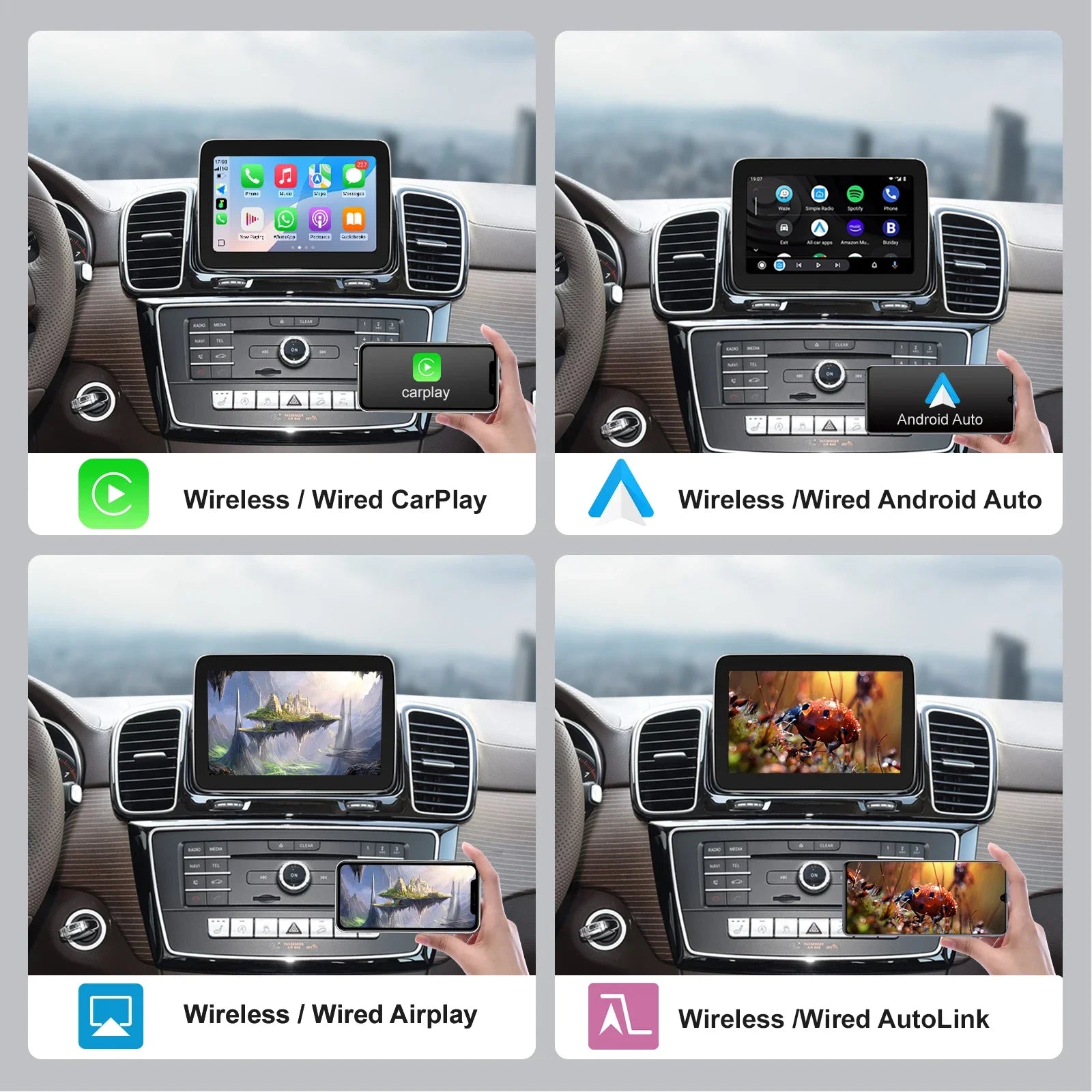 Touch Screen Wireless Carplay Android Auto For Mercedes-Benz GLE/GLS W166 2013-2015 NTG5.0
