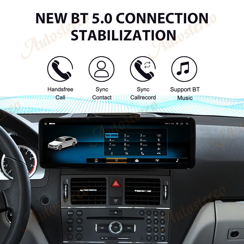 14.9 Inch Android 14 Carplay For Mercedes Benz C Class W204 2008-2010 Car GPS Navigation M