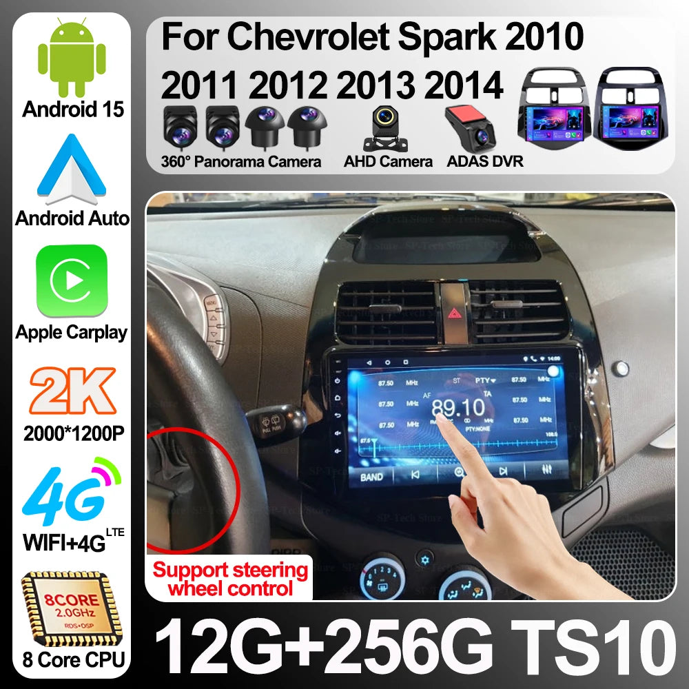 Car Stereo Radio For Chevrolet Spark 2010 2011 2012 2013 2014 Video Player Head Unit Andro | AUTOKITSHOP