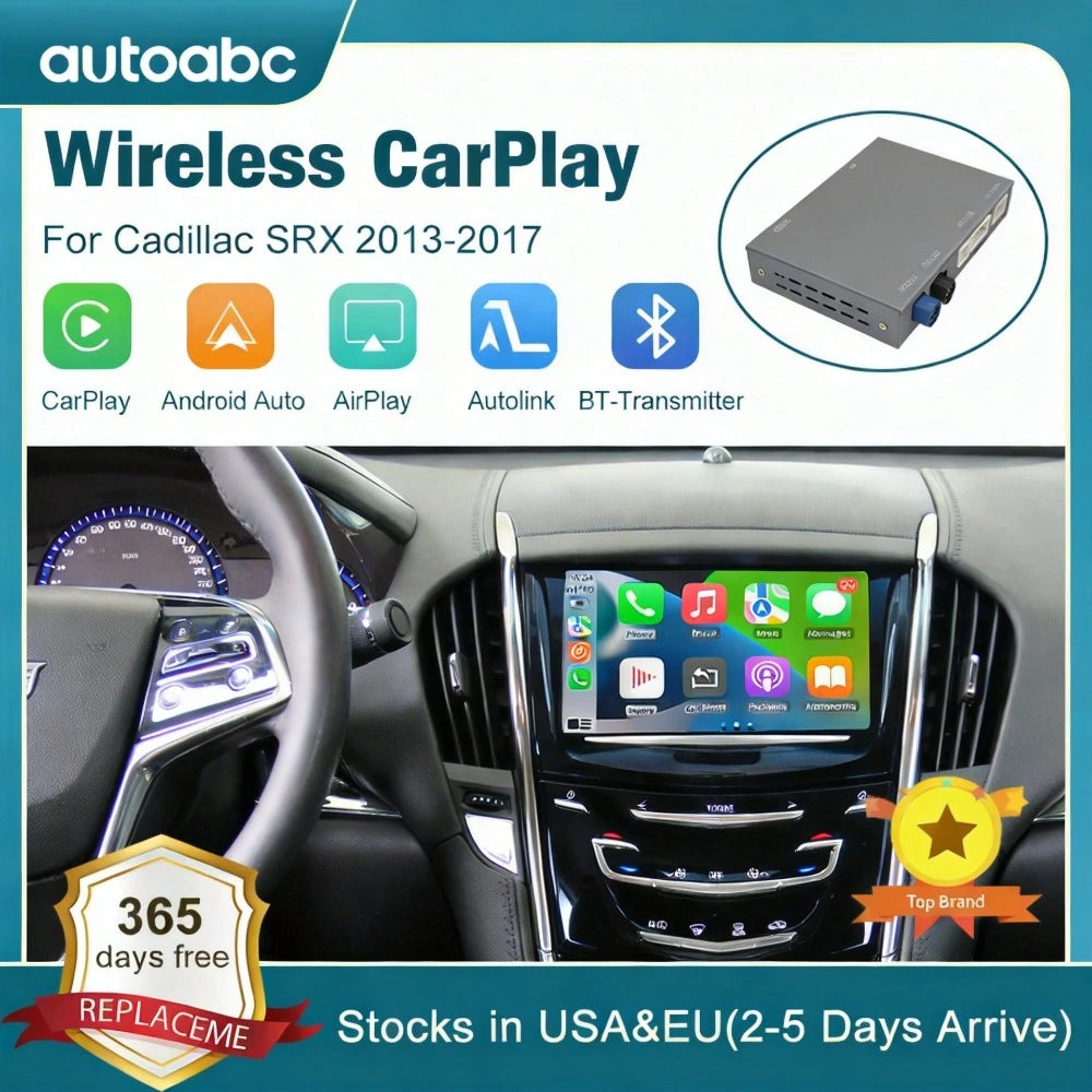 AUTOABC Wireless CarPlay Android Auto for Cadillac SRX 2013-2017 XT5 XTS ATS CTS 8" screen
