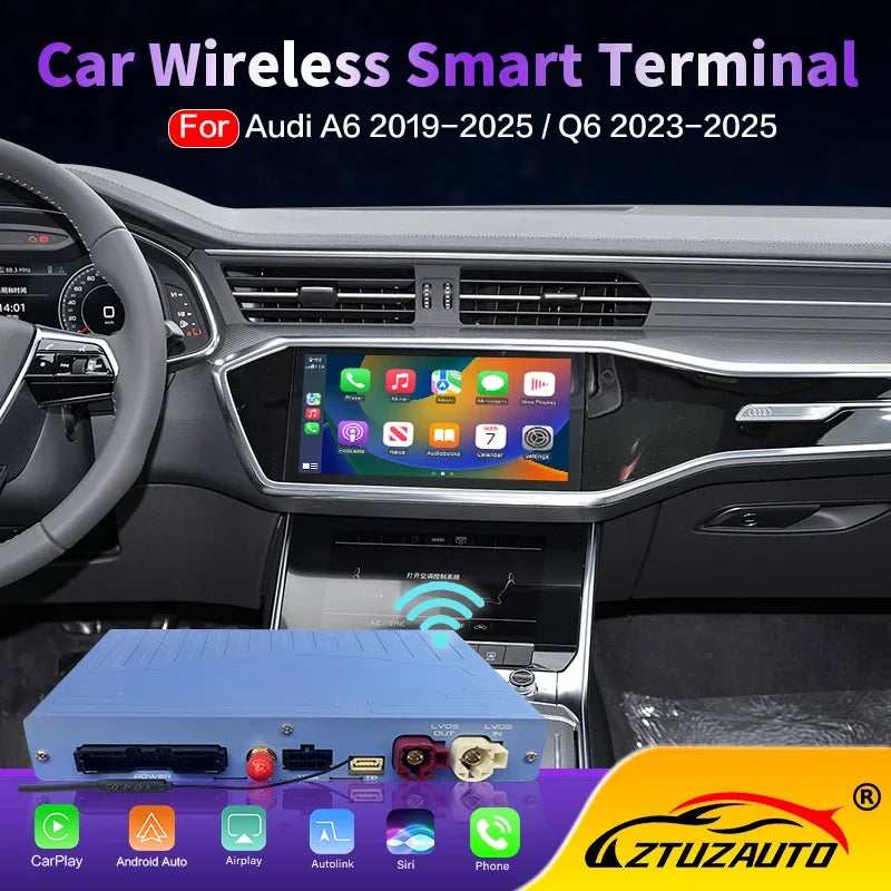 Wireless Newest CarPlay Box For Audi A6 Q6 MIB3 2019-2025 Android Auto Mirror Navigation C
