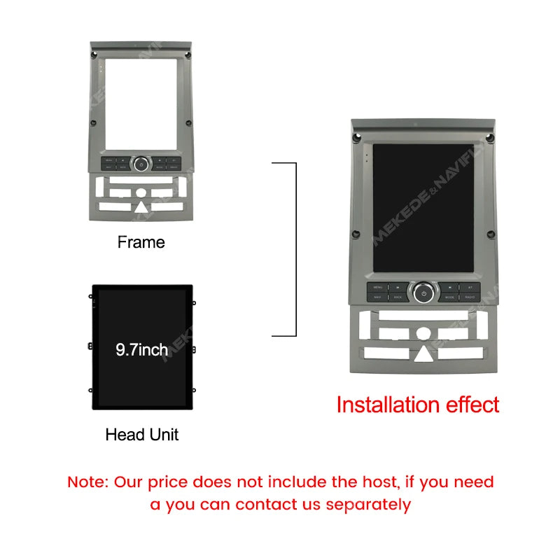 9.7" For Tesla Style Android Car Radio Fascia Adapter For Peugeot 407 2004-2012 Headunit F