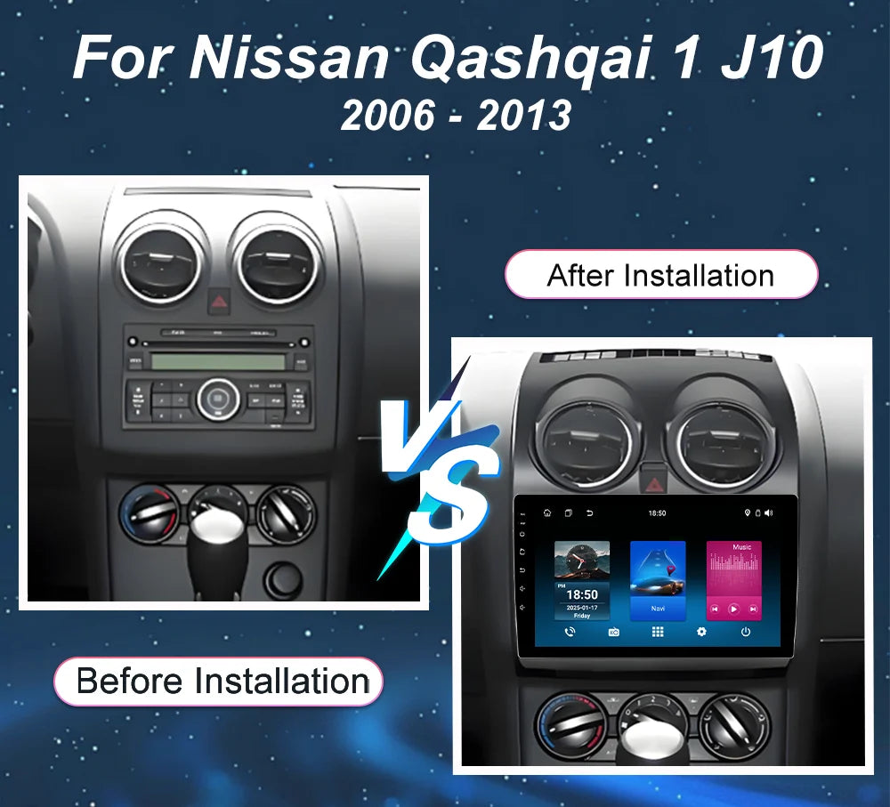 Android 16 Car Radio Multimidia Player For Nissan Qashqai 1 J10 2006 - 2013 Auto GPS Navig