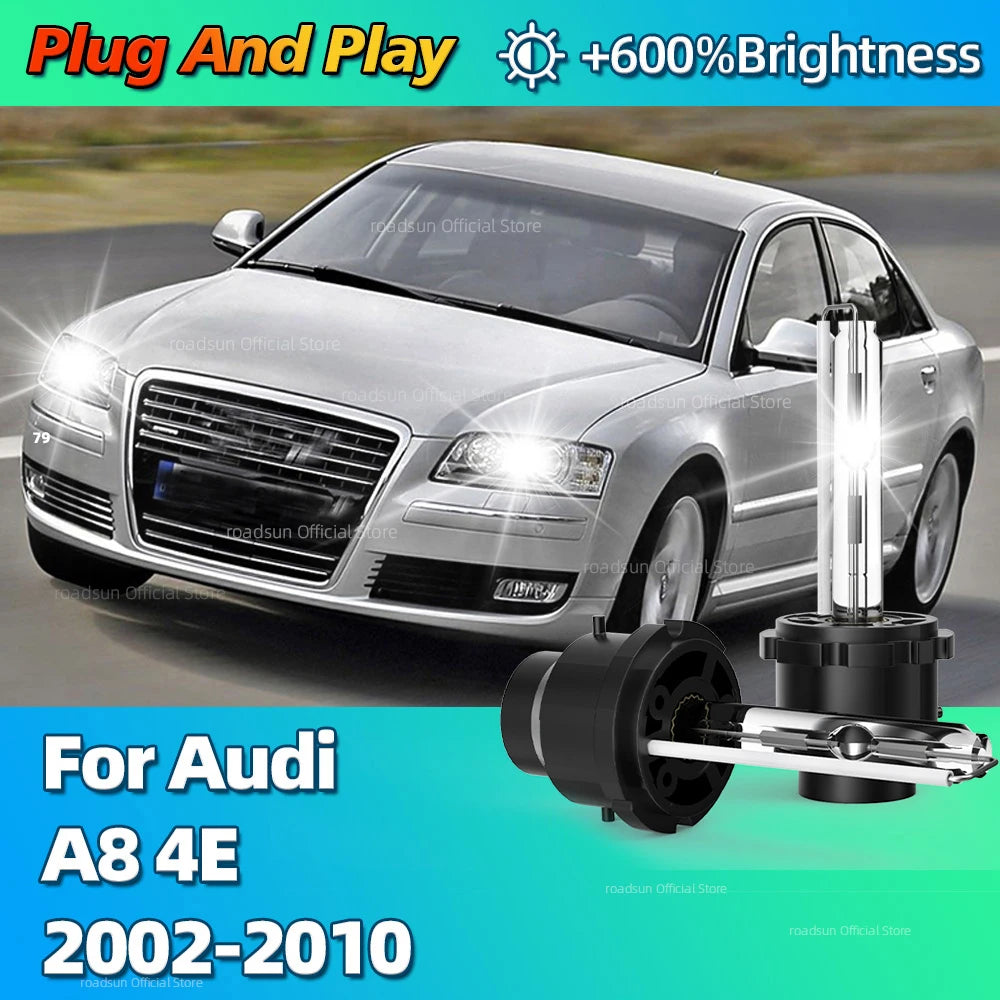 35W D2S HID Xenon Lamps Car Light 10000LM Bright Headlight For Audi A8 4E 2002 2003 2004 2