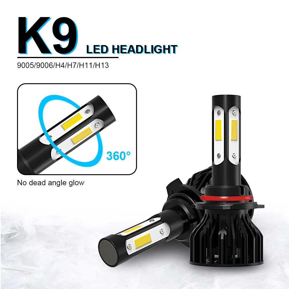 LED Headlight 6000K White 60000LM COB Chips High Low Beam Headlamp Fog Light For Honda Acc