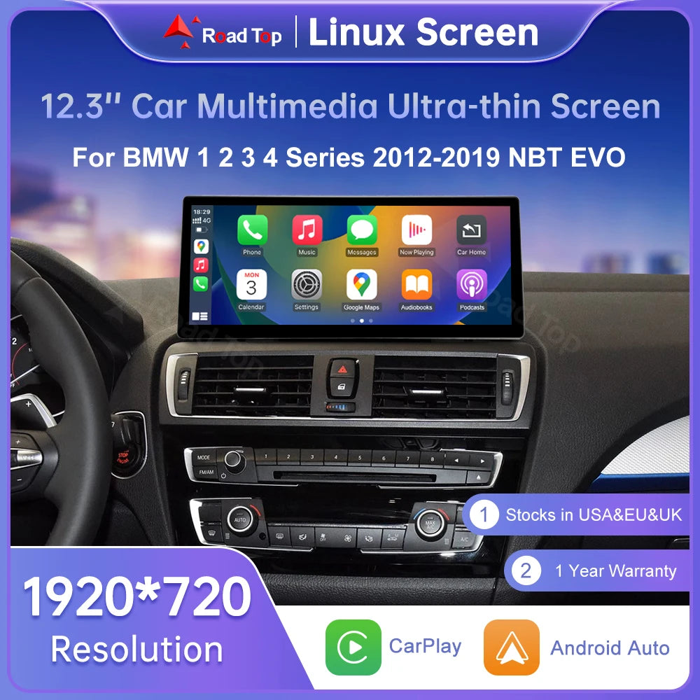 Wireless Carplay Multimedia Screen For BMW 1 2 3 4 Series F20 F21 F22 F23 F30 F31 F32 F33