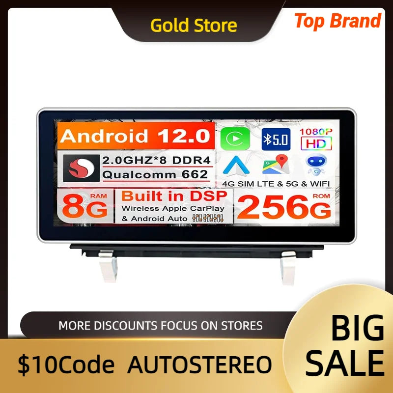 12.3 Inch Android14 Car GPS For Audi A3 2013-2019 Carplay Navigation Multimedia Player Aut