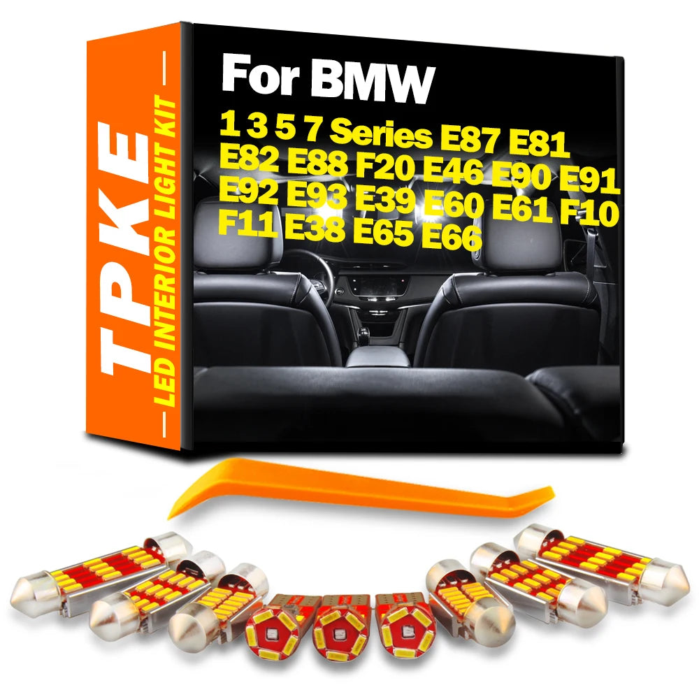 LED Interior Light Kit for BMW 1 3 5 7 Series E87 E81 E82 E88 F20 E46 E90 E91 E92 E93 E39 E60 E61 F10 F11 E38 E65 E66...