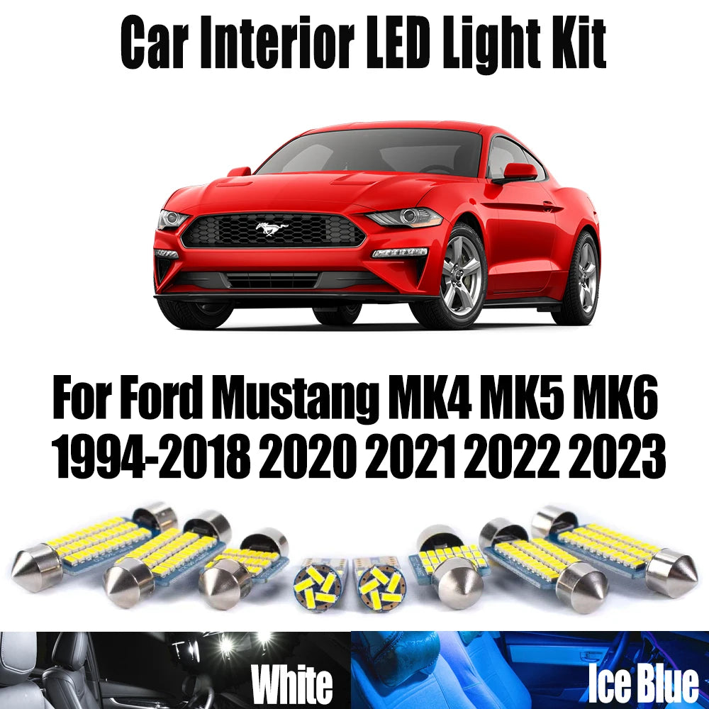 LED Interior Light Kit for Ford Mustang MK4 MK5 MK6 1994- 2018 - Canbus Dome Map Door Trunk Bulbs | AUTOKITSHOP