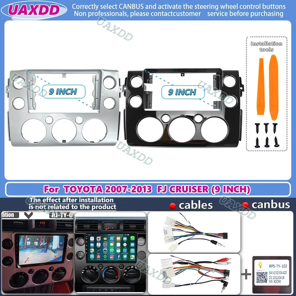 For 2007-2013 Toyota FJ CRUISER 9INCH Radio Android Stereo Frame Panel Fascia Dashboard Au
