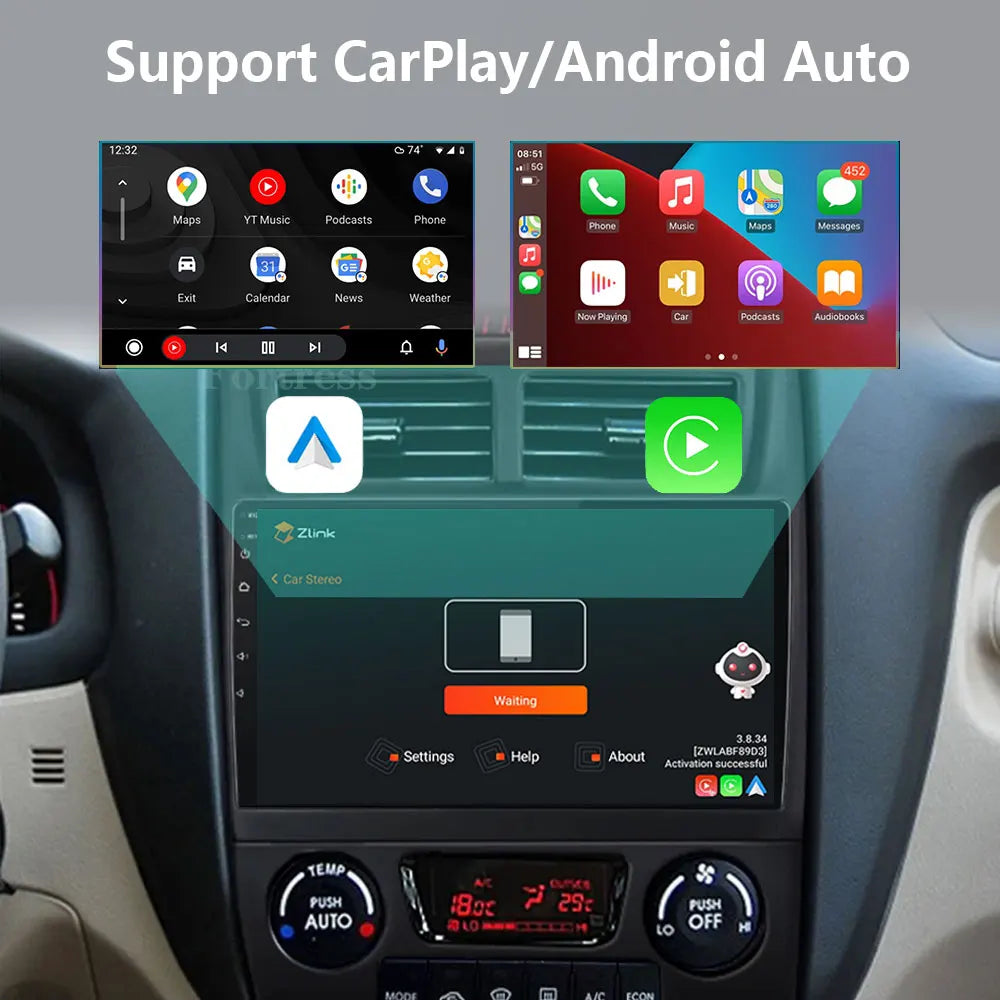 Android 16 2 Din Car Radio for Kia Sportage 2 2004 2005 2006 2007-2010 Carplay Auto Multim