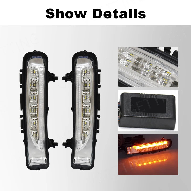 DRL For Ford Edge Everest 2011 2012 2013 2014 LED Daytime Running Lights Car Fog Lamp Whit | AUTOKITSHOP
