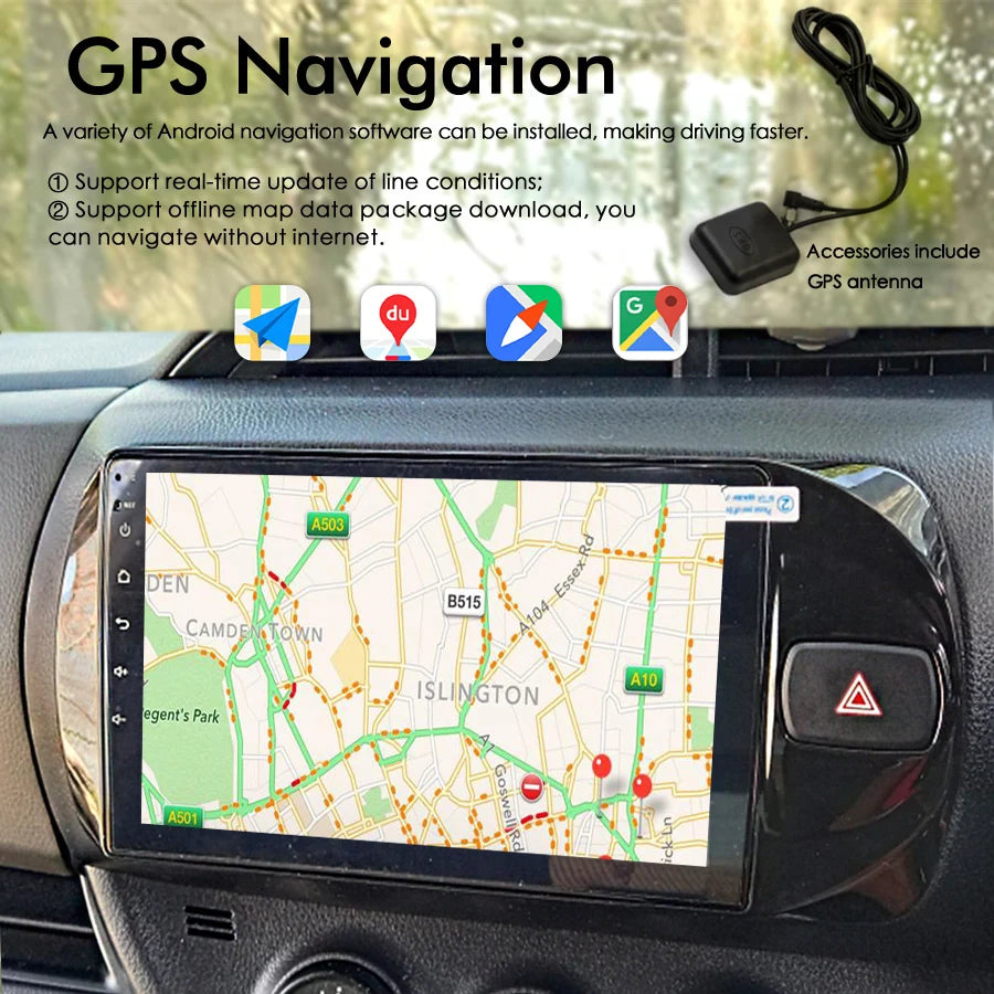 AI Voice Android14 Big Screen Car Video Player Radio Upgrade For Toyota Vitz 3 III XP130 1