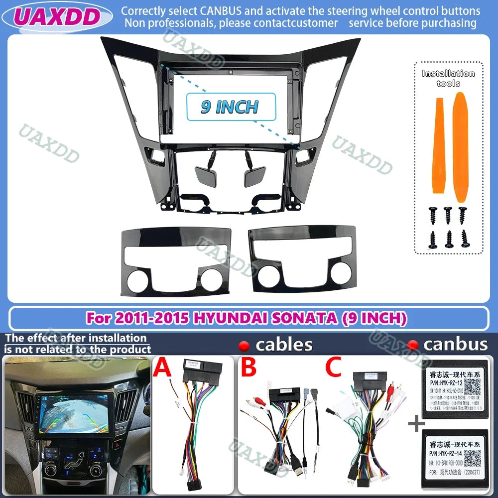 For 2011-2015 Hyundai sonata 9inch Car dvd android stereo frame panel fascia dashboard aud