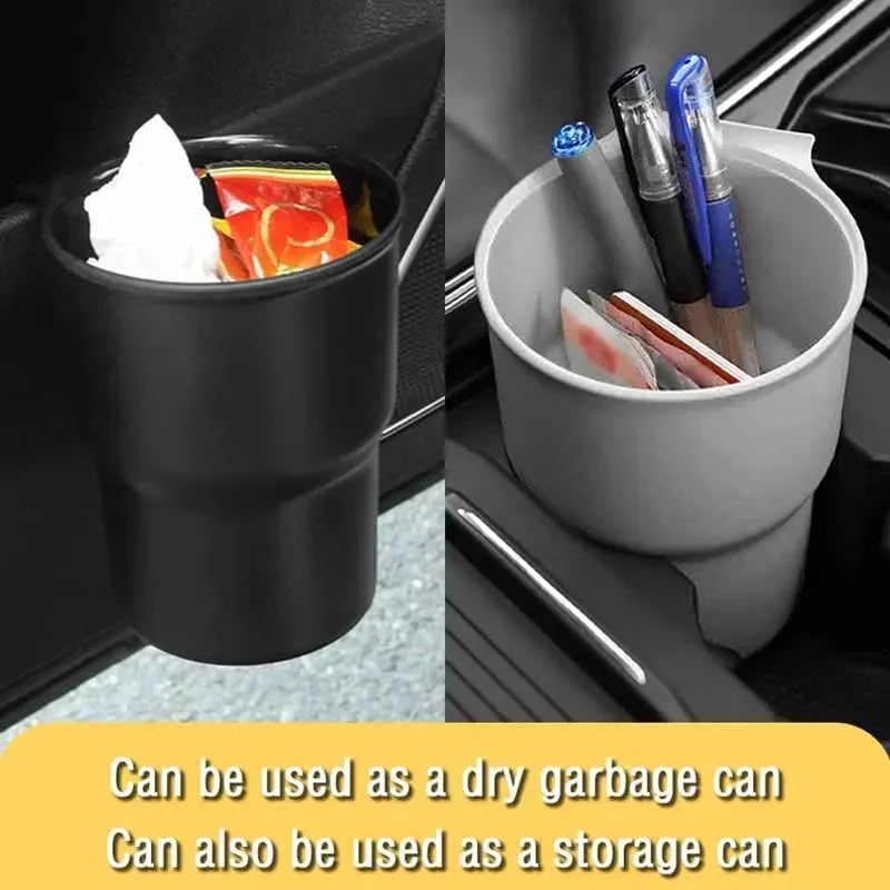 Car Water Cup Holder 2 in 1 Beverage Holder Trash Can Mobile Phone Holder Air Outlet Chair Back  - Automotive LED Light