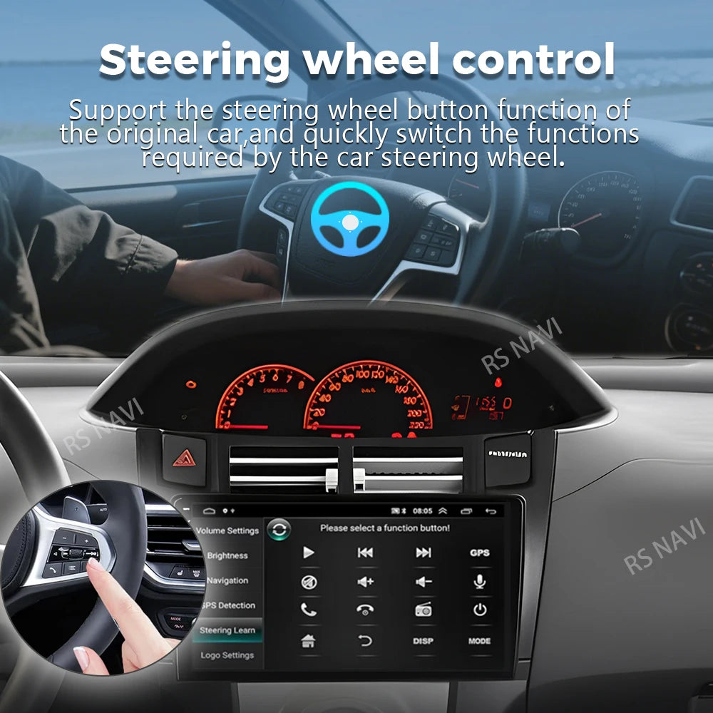 Android 16 For Toyota Yaris XP90 2005 - 2012 2K QLED Android Car Radio Multimedia Video Pl