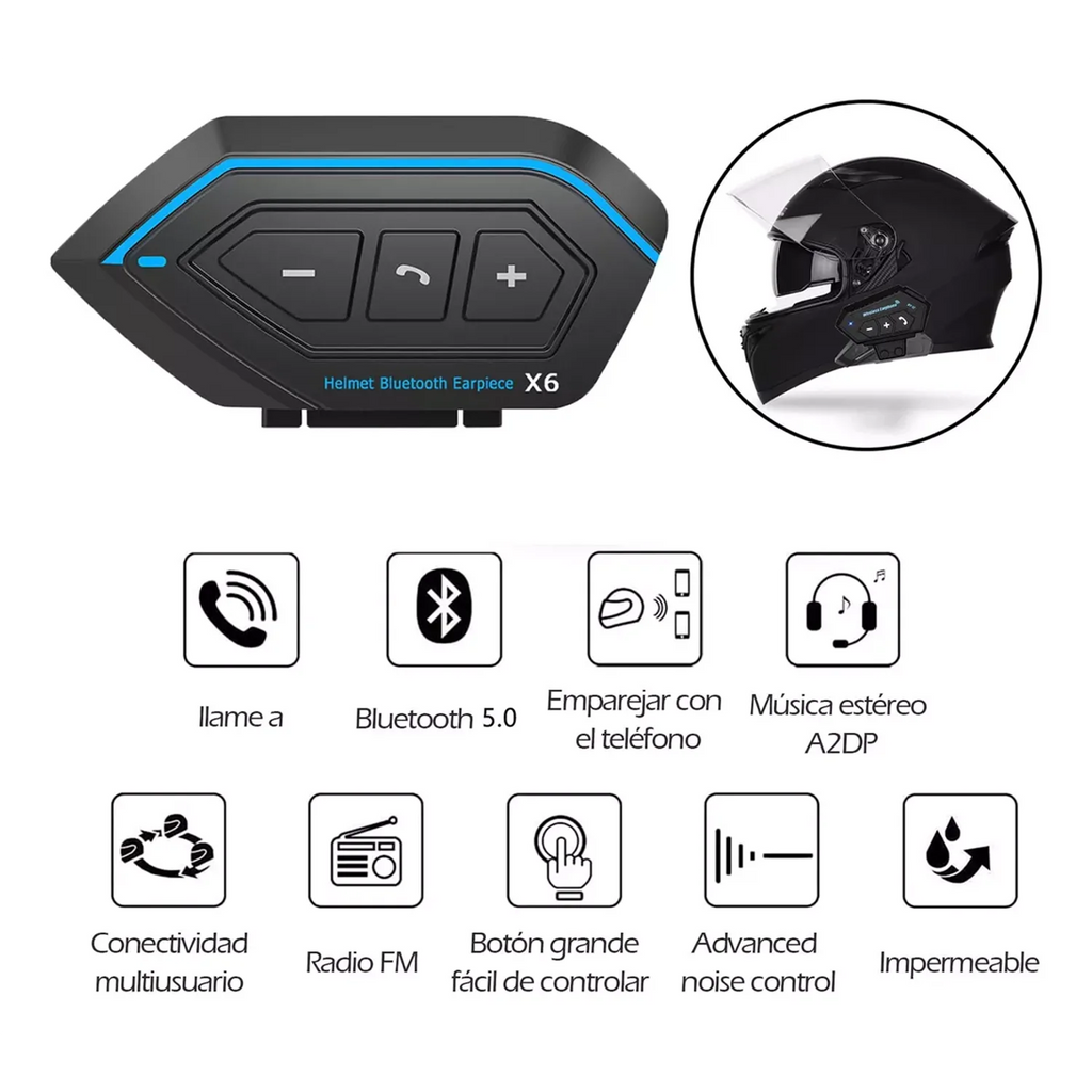 Motorcycle Helmet Headset For Softmax X6 Bluetooth 5.0 Navigation Handsfree Motorcycle Acc