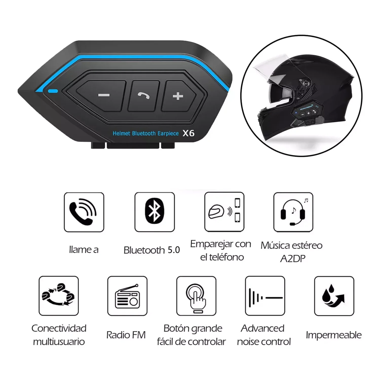 Motorcycle Helmet Headset For Softmax X6 Bluetooth 5.0 Navigation Handsfree Motorcycle Acc