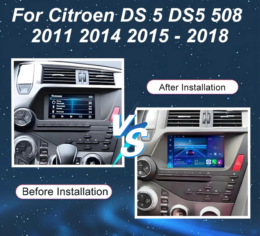 Android Car Radio For Citroen DS 5 DS5 508 2011 2014 2015 - 2018 Auto Wireless CarPlay GPS