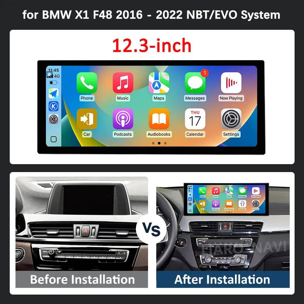 Navigation GPS Wireless Carplay Android 16 for BMW X1 F48 2016 - 2022 NBT/EVO System Car V