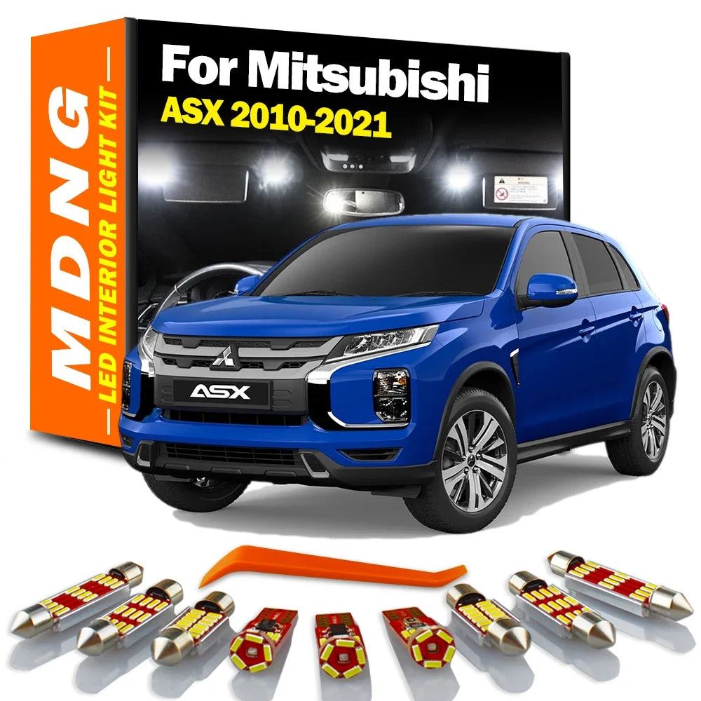 11-Piece LED Interior Light Kit for Mitsubishi ASX 2010-2014 - Canbus Dome Map Door Trunk Bulbs | AUTOKITSHOP