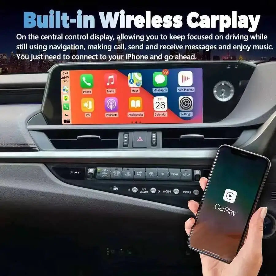 Carplay DSP Android 14 GPS BT Qualcomm 668S For Lexus Es350 ES250 ES300h 2018-2021 12.3 In