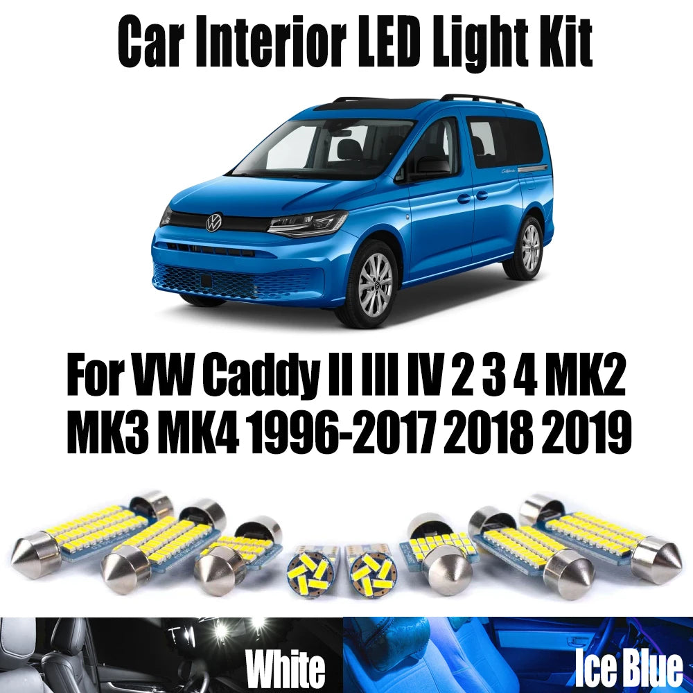LED Interior Light Kit for VW Caddy II III IV 2 3 4 MK2 MK3 MK4 1996- 2017 - Canbus Dome Map Door Trunk Bulbs | AUTOK...