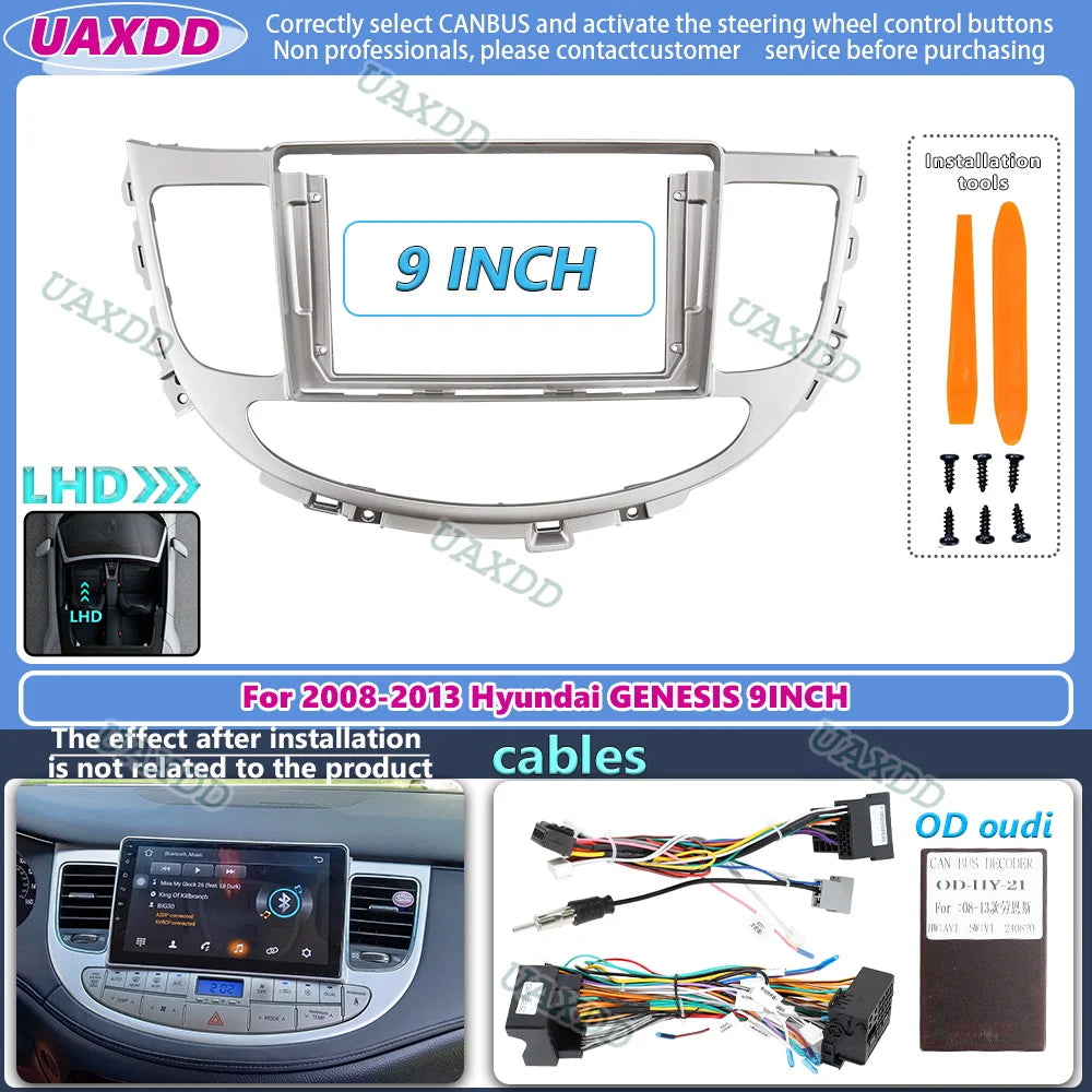 2 Din Android voiture stereo Fascia panneau cadre tableau bord Kit For 2008-2013 Hyundai G
