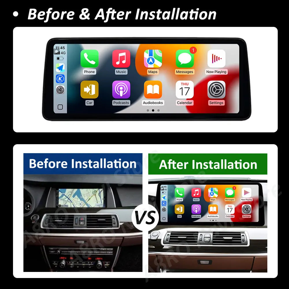 Wireless Carplay GPS for BMW 5 Series F07 GT 2010 - 2018 Android 15 Touch Screen Bluetooth | AUTOKITSHOP