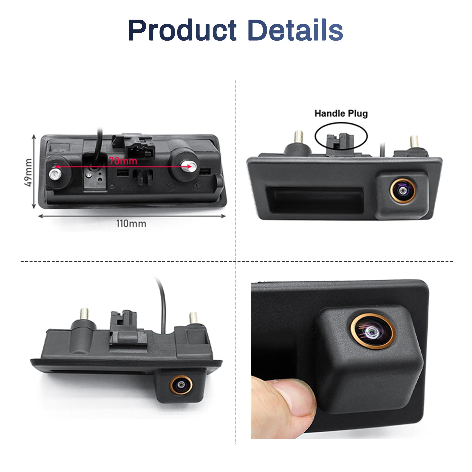Trunk Handle Camera AHD 1080P 170°Car Rear View For Volkswagen VW Passat Golf Polo B6 B7 J