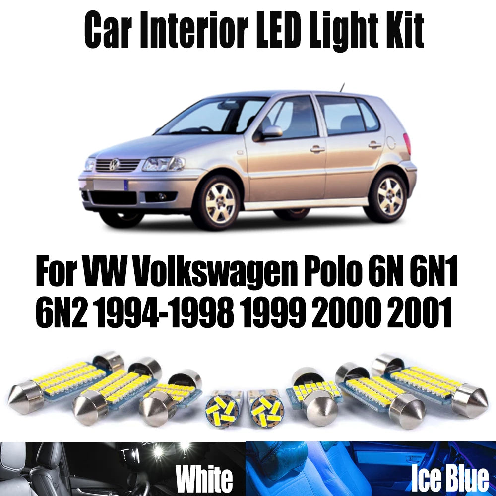 6-Piece LED Interior Light Kit for VW Volkswagen Polo 6N 6N1 6N2 1994-1998 - Canbus Dome Map Door Trunk Bulbs | AUTOK...