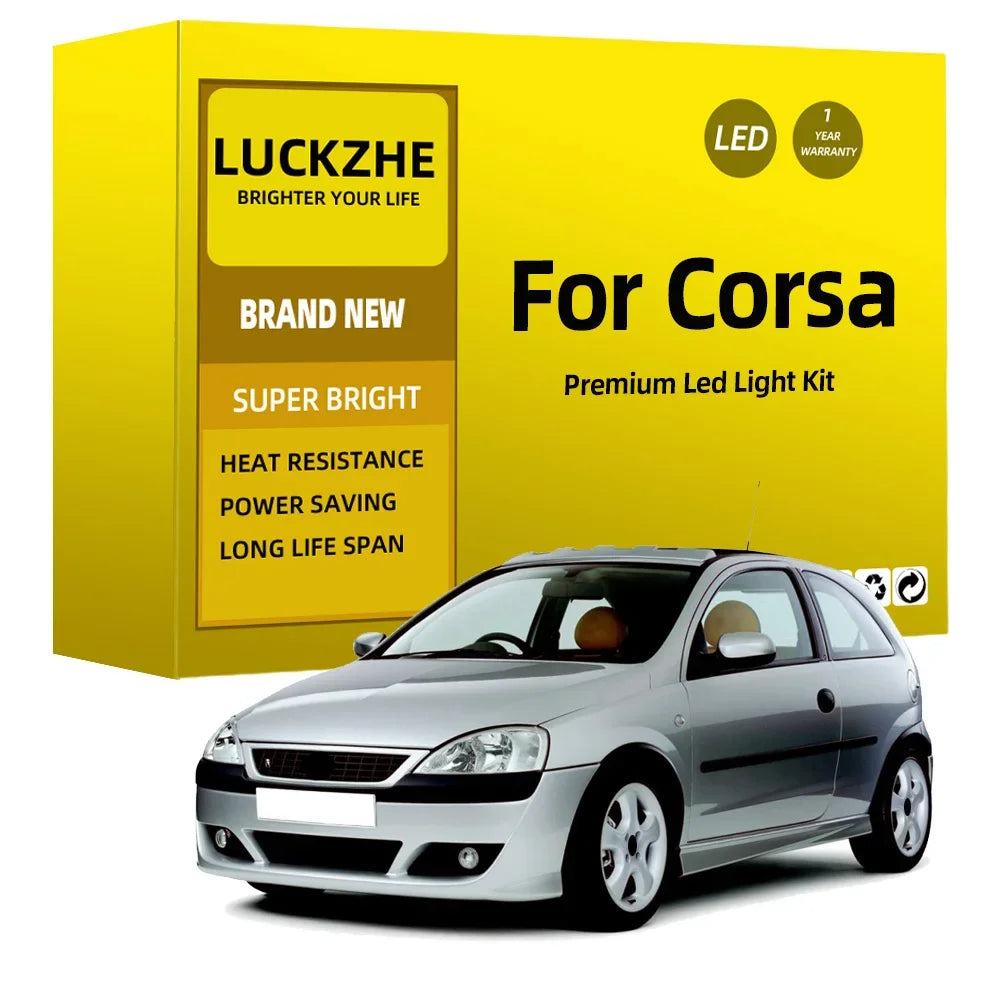 LED Interior Light Kit for Vauxhall Corsa C D E 2000-2010 - Canbus Dome Map Door Trunk Bulbs | AUTOKITSHOP