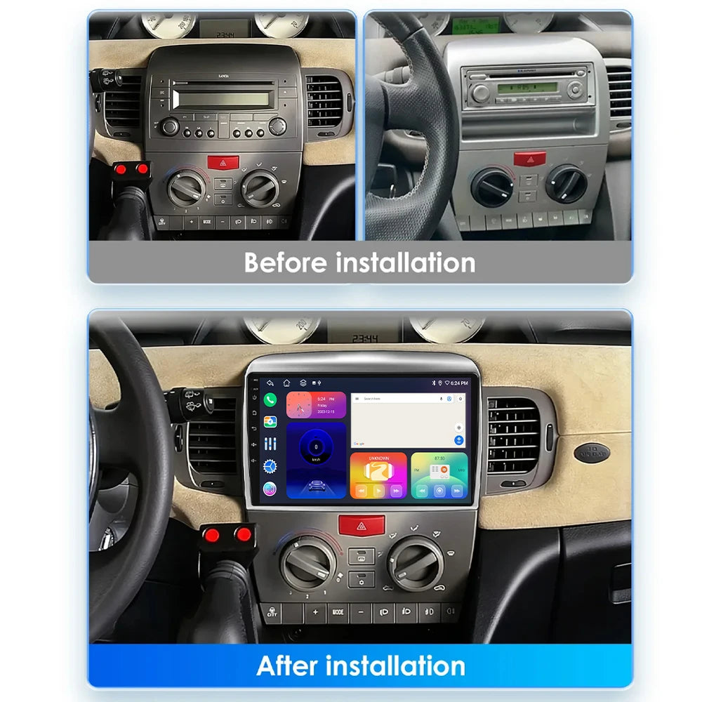 For Lancia Ypsilon 2006-2011 Android 16 Built-in Wireless Carplay Auto Car Radio Multimedi