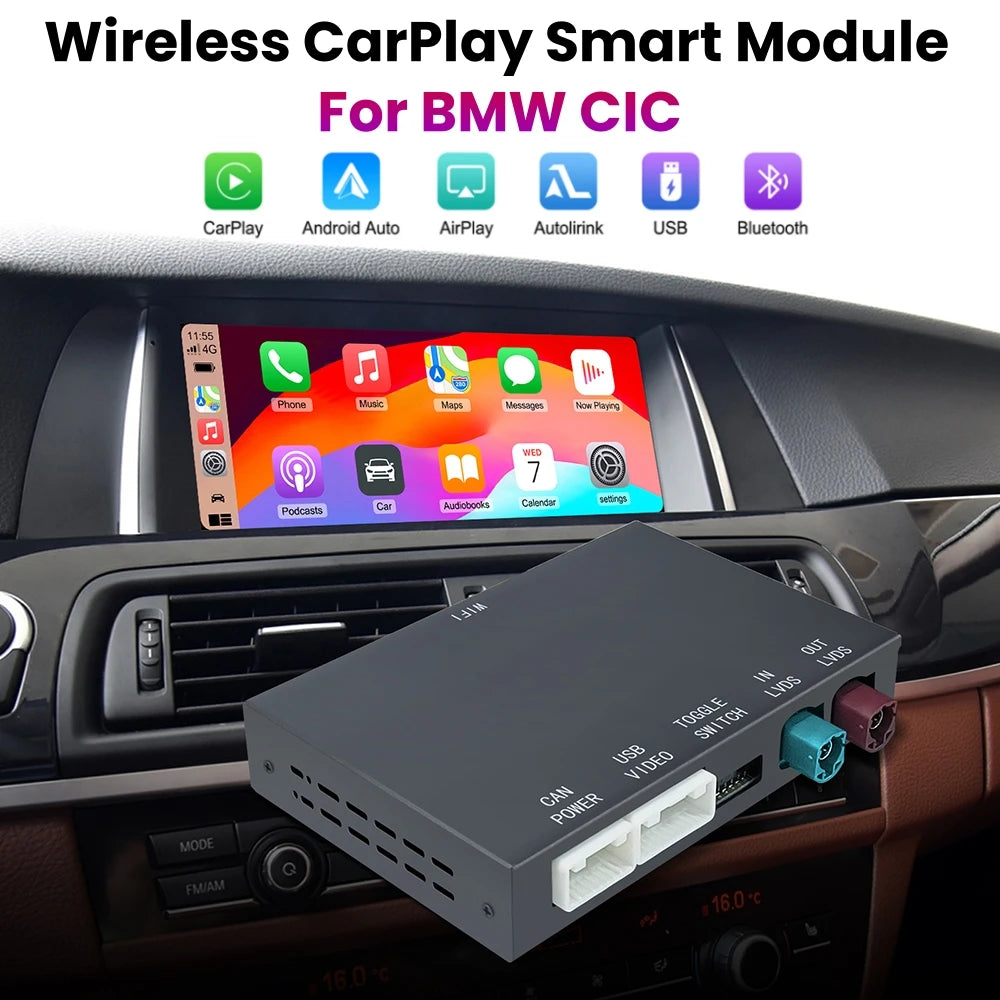 Wireless Carplay Android Auto Lossless Installation For BMW 5 6 7 Series F01 F02 2013-2015 | AUTOKITSHOP