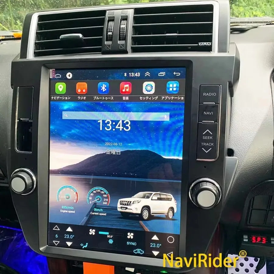 Bluetooth For Toyota Prado 150 2010-2013 LC150 GPS Navi 12.1''DSP Vertical Screen Android