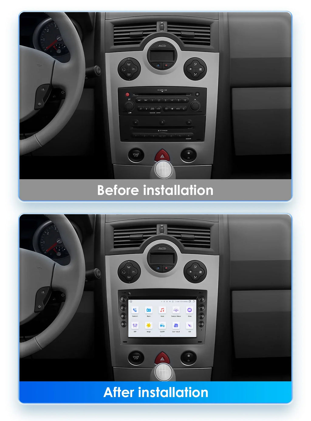2din Android 12 Car radio for Renault Megane 2 2002-2006 2007 2008 2009 multimedia player