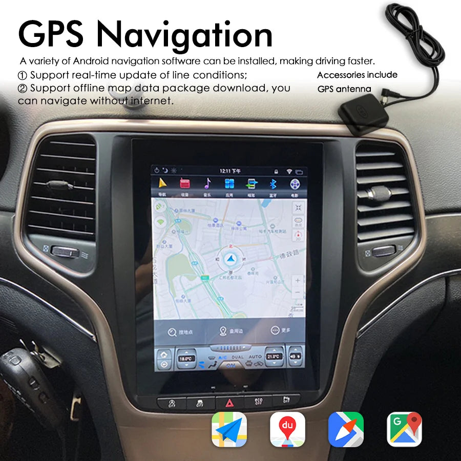 Android 15 Screen For Jeep Grand Cherokee 2014 2015 2016 Car Autoradio Multimedia Player S