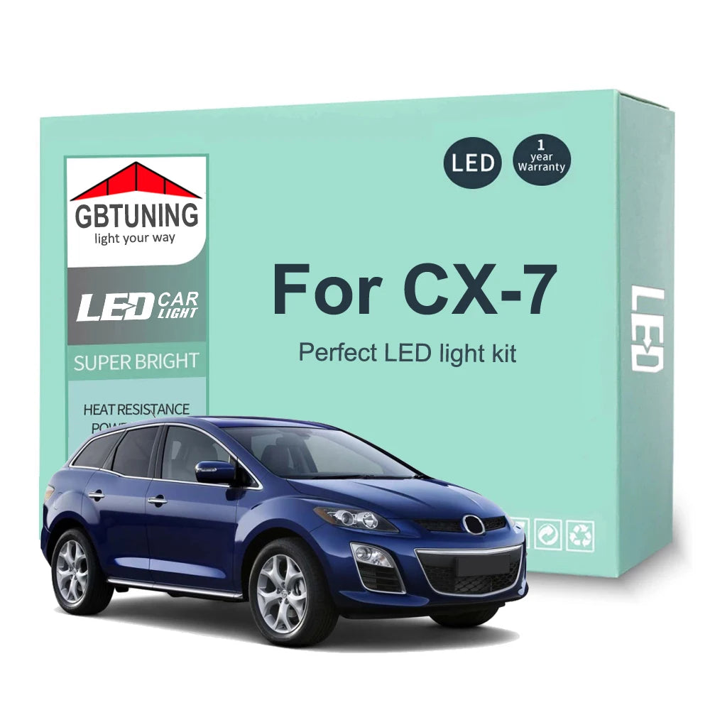 11-Piece LED Interior Light Kit for Mazda CX-7 CX7 2006-2009 - Canbus Dome Map Door Trunk Bulbs | AUTOKITSHOP