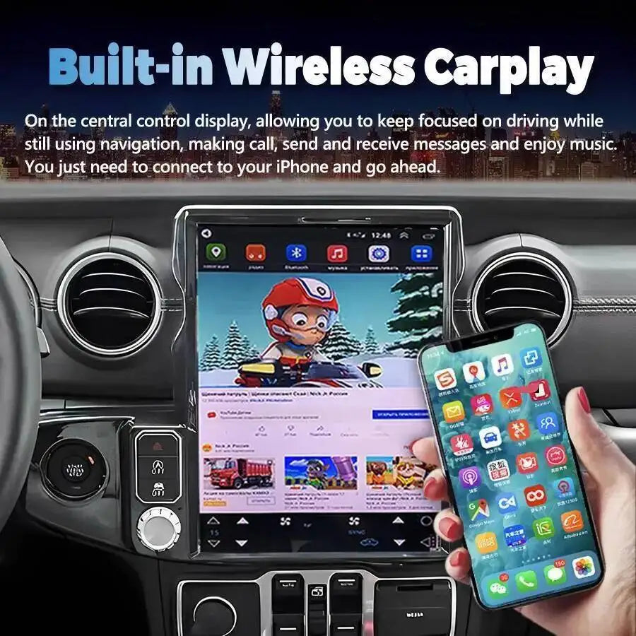 13" Screen Head Unit Car Radio For Jeep Wrangler 2018-2021 Android Auto Car GPS Multimedia | AUTOKITSHOP