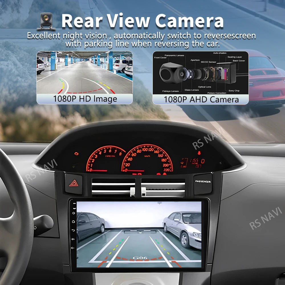 Android 16 For Toyota Yaris XP90 2005 - 2012 2K QLED Android Car Radio Multimedia Video Pl