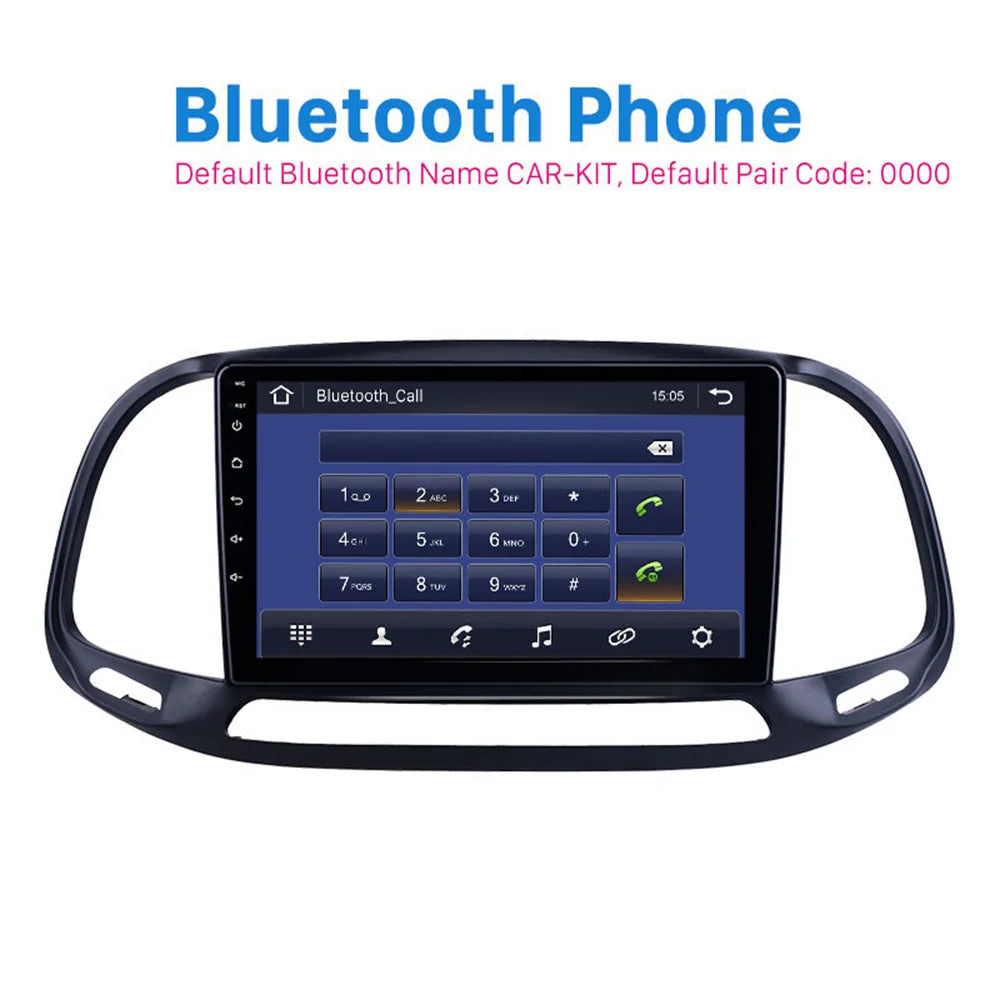 2.5D Screen 9" Android 10.0 Radio Stereo GPS Navi Bluetooth w/Car Player For Fiat Doblo 20