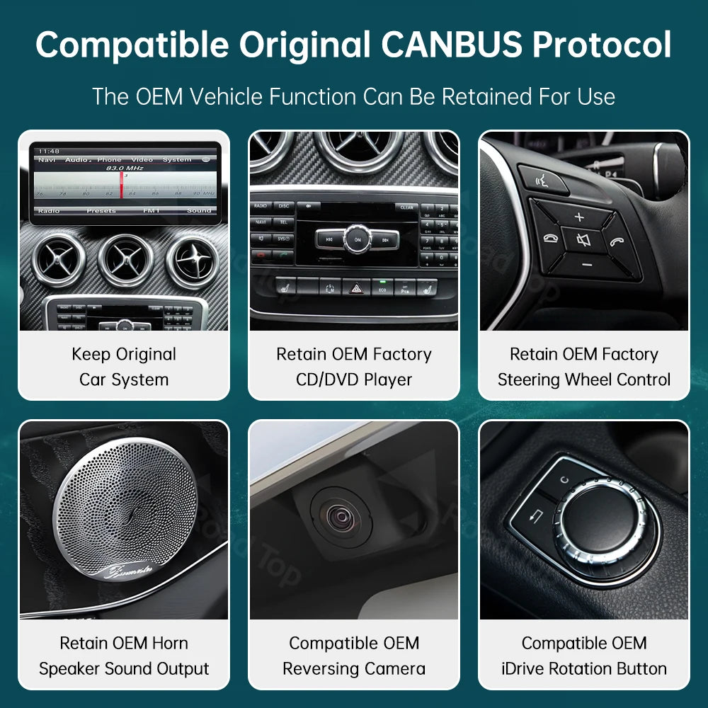 12.3' RoadTop Ultra-thin IPS Touch Screen Wireless CarPlay Multimedia for Mercedes-Benz A