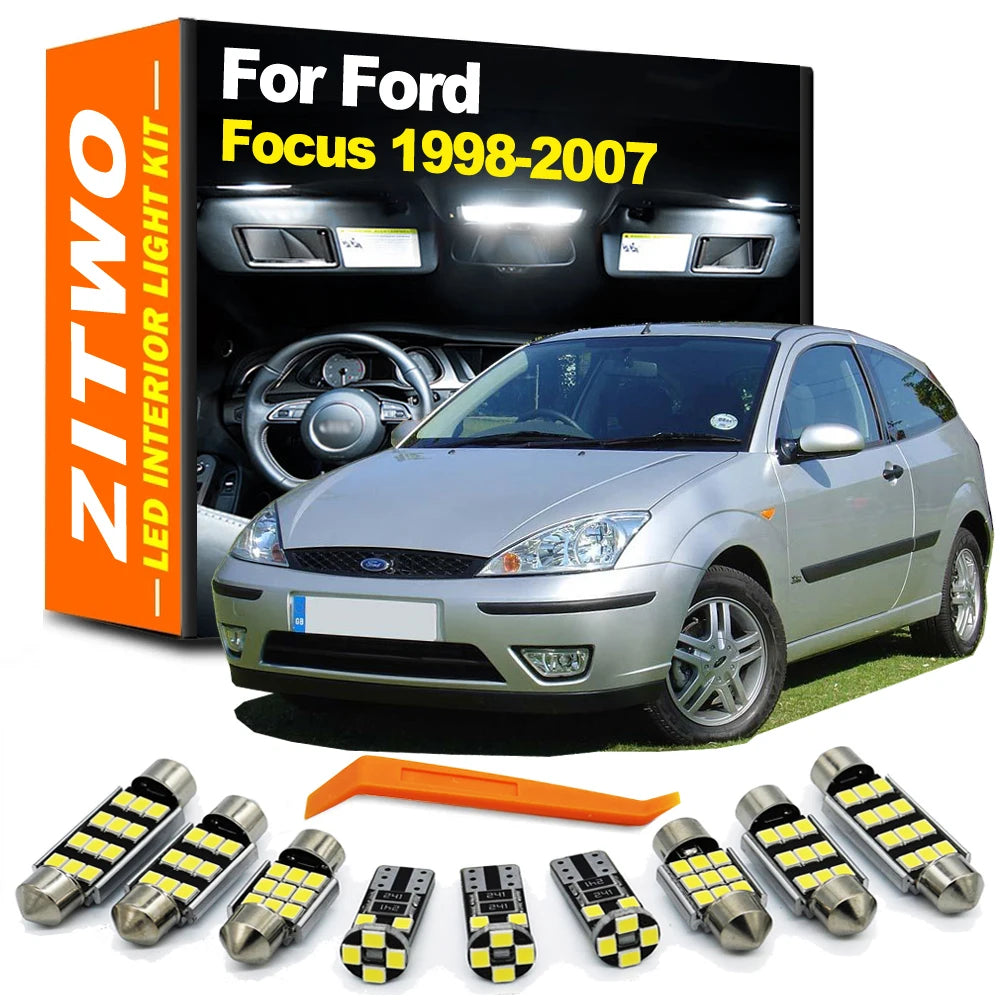 ZITWO 14Pcs For Ford Focus 1998- 2001 2002 2003 2004 2005 2006 2007 Car LED Bulb for Ford 1998-2001 - Canbus LED Car Lig