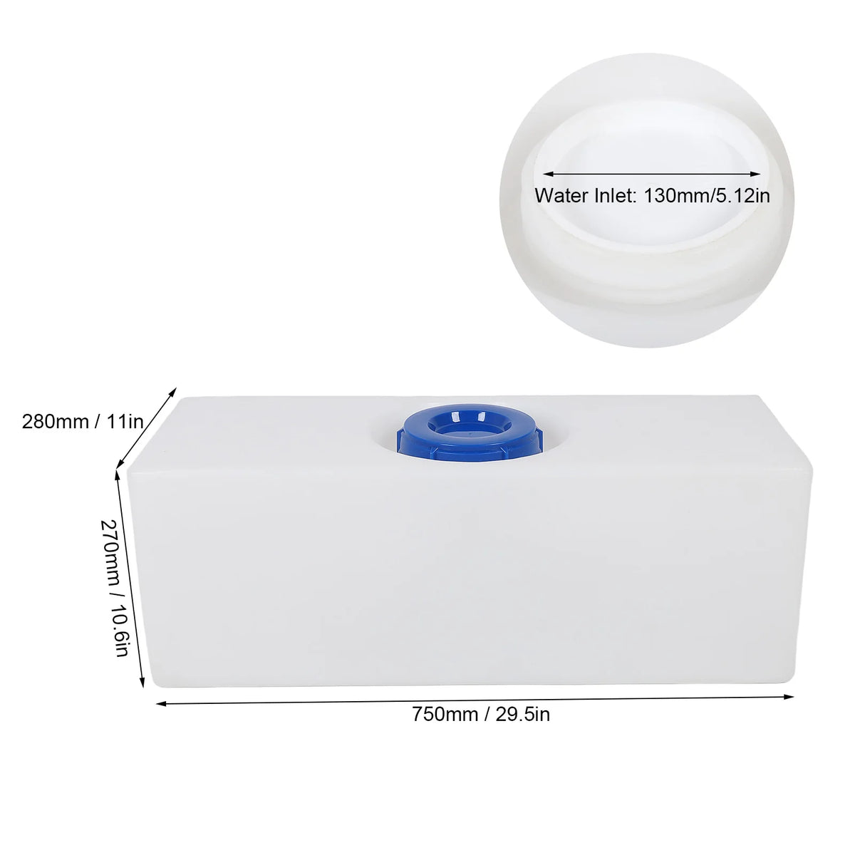 3 Sizes 15/12/10 Gallons RV Water Storage Tank Heat Cold Resistant PE Fresh Water Tank for Trail - Automotive LED Light