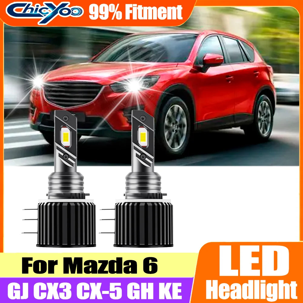 3570 CSP Chips 40000LM 150W H15 LED Headlights High Beam/DRL Day Running Light For Mazda 6
