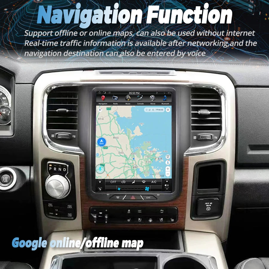 For Dodge RAM 1500 2011-2017 Android 13 IPS Screen 128GB Car Radio Multimedia Stereo Video | AUTOKITSHOP