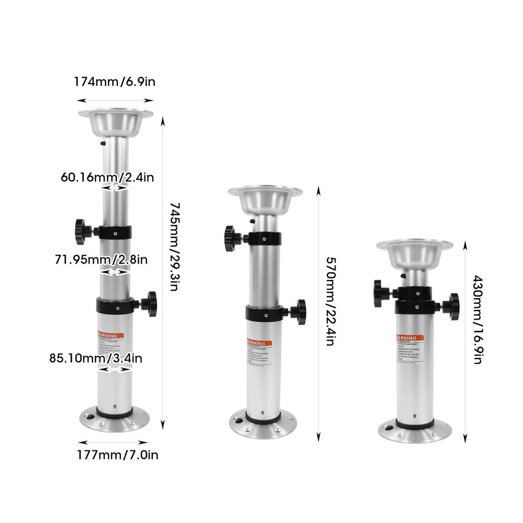 Adjustable Table Leg Removable Table Leg 430‑745mm Height Adjustable 3 Sections Aluminum Alloy f - Automotive LED Light