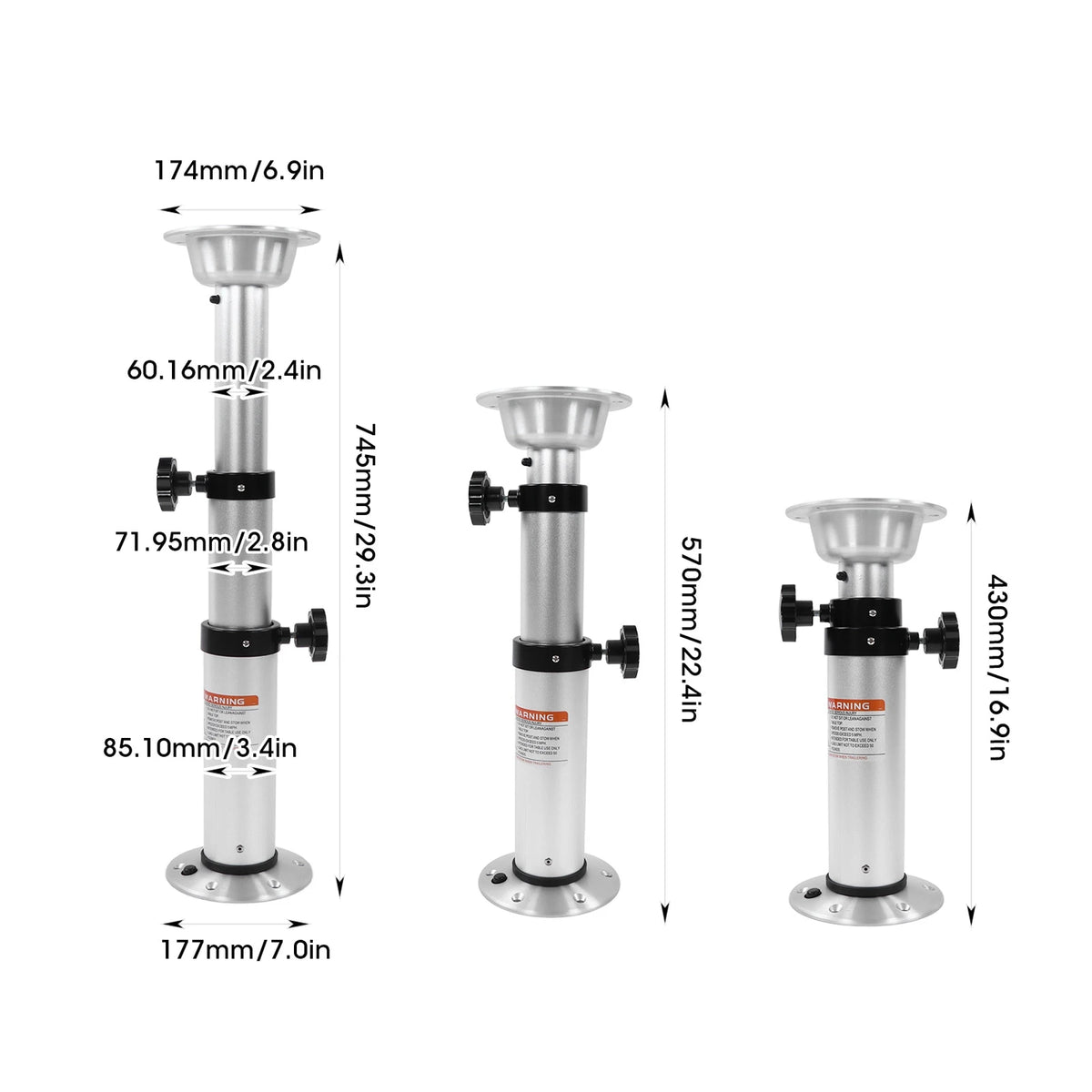 Adjustable Table Leg Removable Table Leg 430‑745mm Height Adjustable 3 Sections Aluminum Alloy f - Automotive LED Light