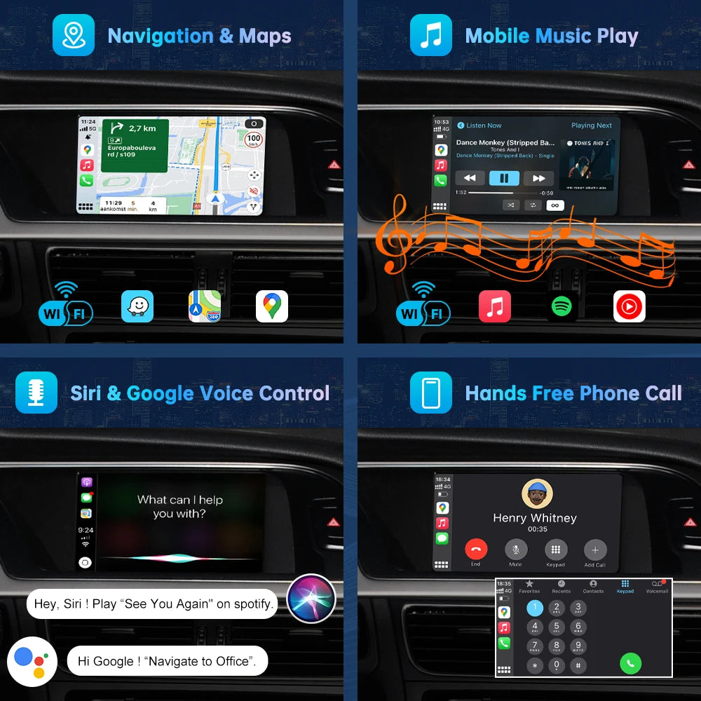 Road Top Wireless Carplay Decoder Interface For Audi A4 A5 Q5 S4 S5 2009-2015 With AirPlay | AUTOKITSHOP