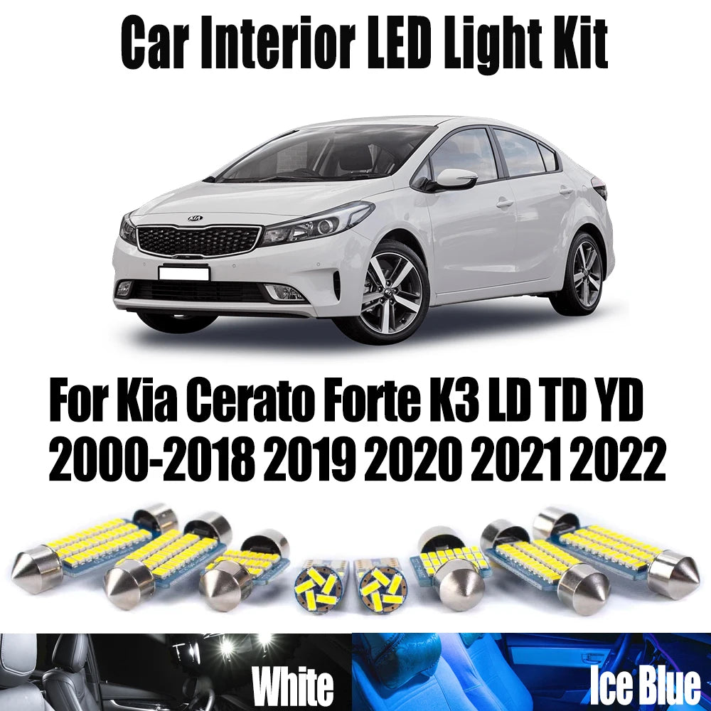 LED Interior Light Kit for Kia Cerato Forte K3 LD TD YD 2000- 2017 - Canbus Dome Map Door Trunk Bulbs | AUTOKITSHOP
